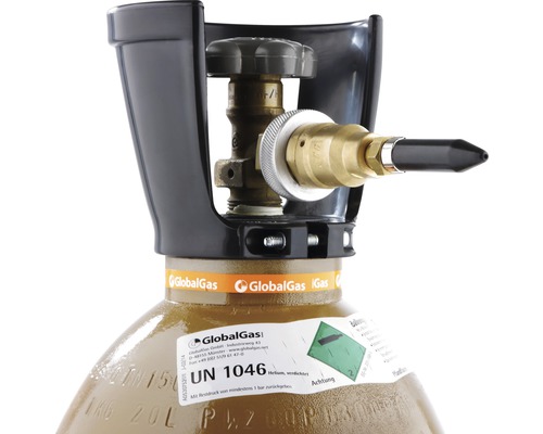 Bouteille d''hélium avec valve et logo Global Gas