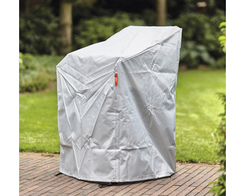 Gartenstuhl mit grauer Schutzhülle