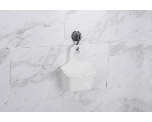 Panier de rangement avec ventouse pour fixation au mur