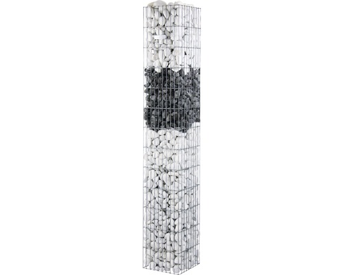 Gabione gefüllt mit weißen und grauen Steinen