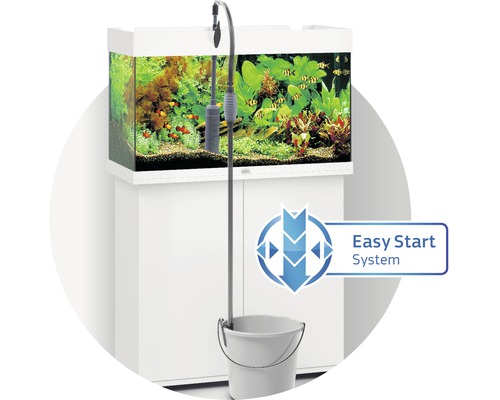 Aquarium avec meuble bas et kit de changement d''eau