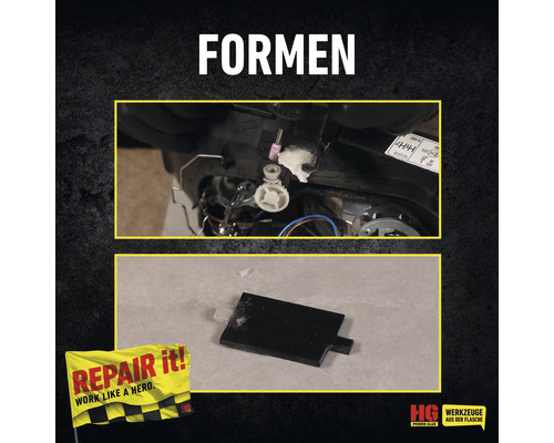 Formen eines Scheinwerfers und eine schwarze rechteckige Platte.