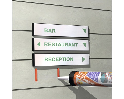 Panneau indicateur pour bar, restaurant et réception, fixé avec de la colle de montage