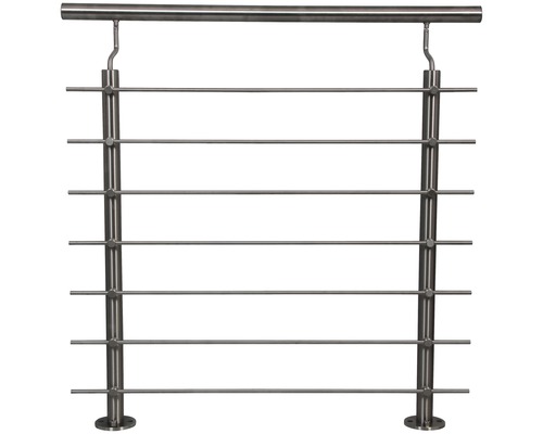 Geländer aus Edelstahl mit horizontalen Stäben