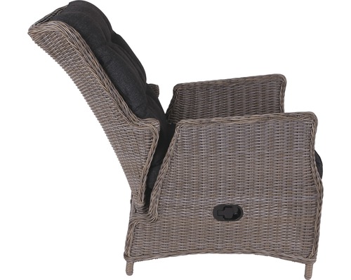 Fauteuil relax tressé avec coussin foncé