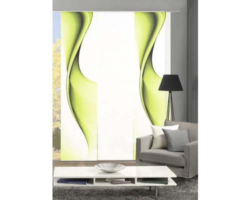Flächenvorhang Home Fashion Easton apfelgrün 60x245 cm 3er-Set