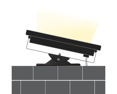 Projecteur d''extérieur LED noir sur mur gris