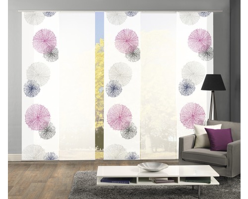 Flächenvorhang Home Fashion Scorpio violett 60x245 cm 5er-Set