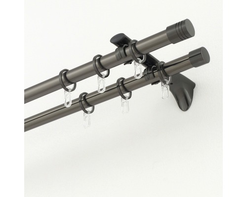 Double tringle à rideaux avec anneaux et crochets de rideaux
