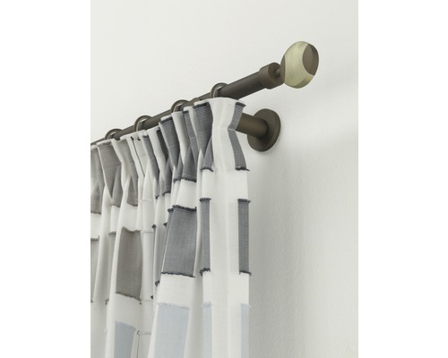 Doppelgardinenstange mit Vorhang und Endstück