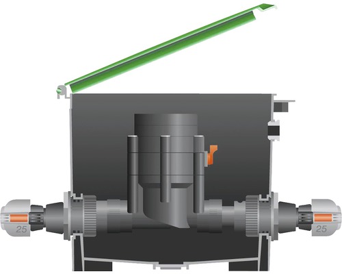 Distributeur de circuit de chauffage avec couvercle ouvert