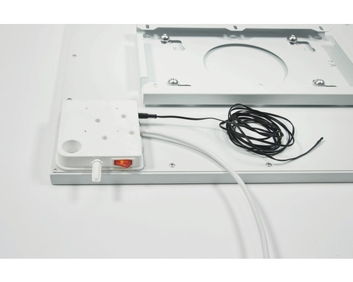 Arrière d''un plafonnier LED avec unité de commande, interrupteur et câbles