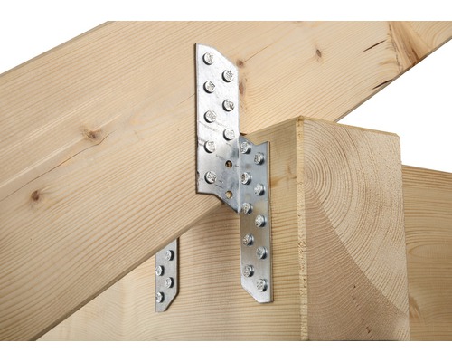 Holzverbinder aus Metall zur Befestigung von Holzbalken