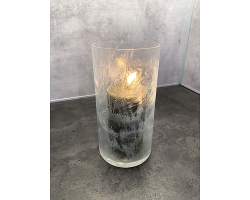 Bougie dans photophore en verre