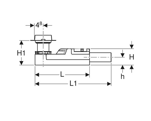 Schéma technique d''un siphon avec indications de mesure