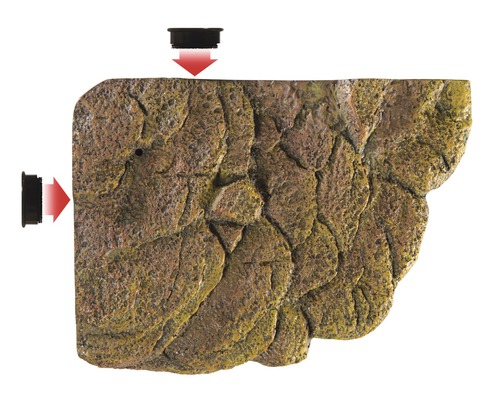 Fond de terrarium à structure rocheuse avec matériel de montage