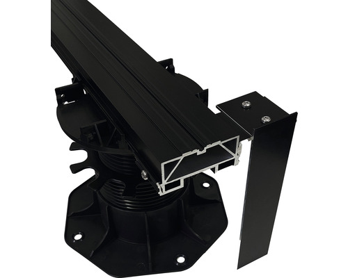 Plot de terrasse avec sous-structure en aluminium et cache