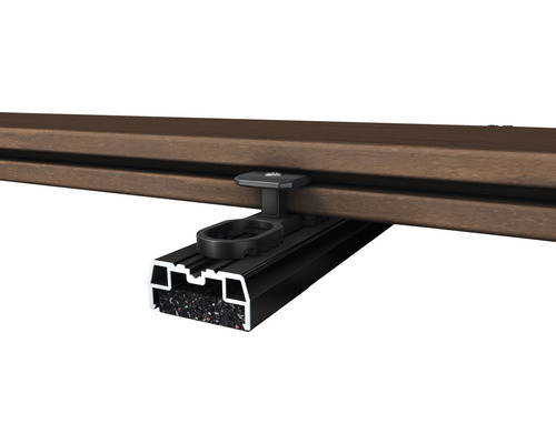 Lame de terrasse avec clip de montage et structure porteuse