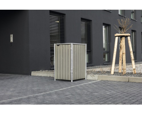 Mülltonnenbox HIDE Holz 69,7x80,7x115,2 cm grau