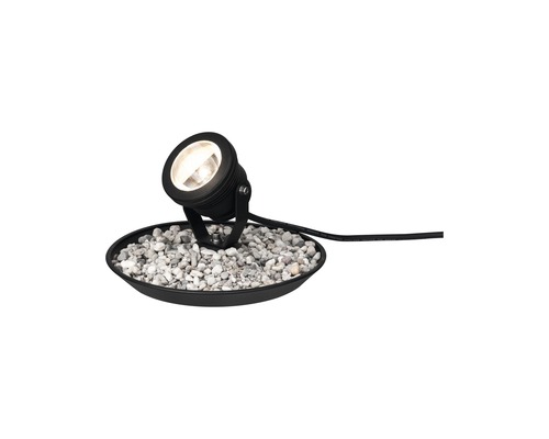 Projecteur de jardin sur lit de gravier