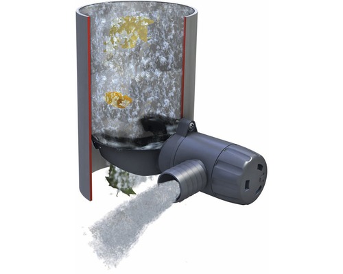 Coupe transversale d''un tuyau d''évacuation avec de l''eau et des particules de saleté s''écoulant à travers un système d''égout.