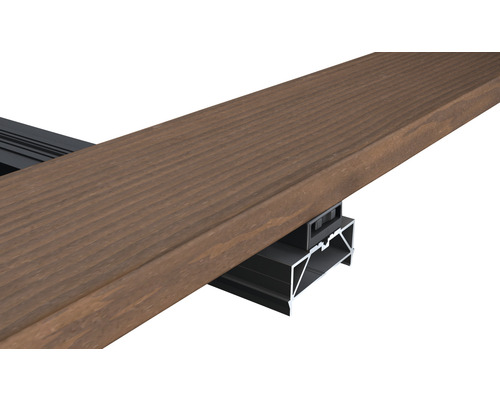 Planche de terrasse en bois avec structure porteuse