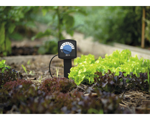 Ordinateur d''irrigation dans un parterre pour contrôler l''irrigation.