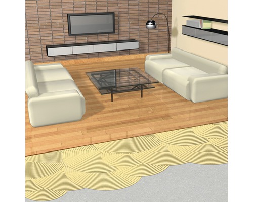 Salon avec canapés, table basse et décoration murale pour une ambiance moderne