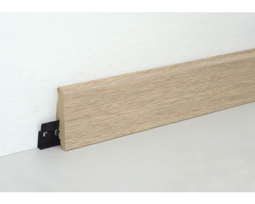 Sockelleiste aus Holz mit Befestigungsclip