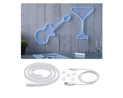 Lumière décorative LED avec motif de guitare et de verre à cocktail, ainsi que des accessoires