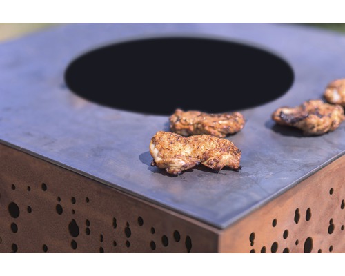 Gril avec des aliments grillés sur la surface de cuisson