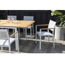 Table de jardin avec chaises en bois et métal pour l''extérieur