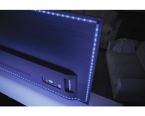 Rückseite eines Fernsehers mit LED-Streifen