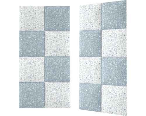 Deux panneaux d''isolation phonique avec des motifs spatiaux