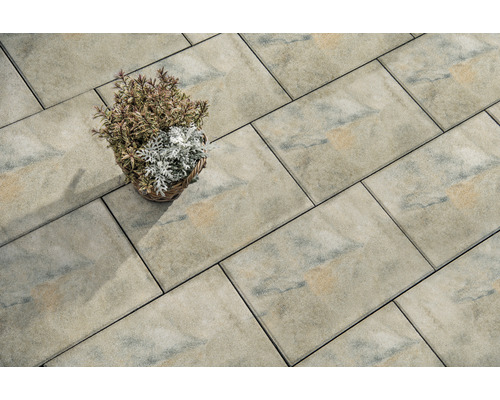 Dalle pour terrasses en béton iStone Basic calcaire coquillier 60 x 40 x 4 cm