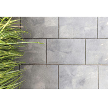 Pavés gris avec herbe