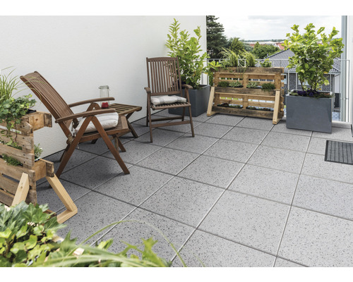 Dalle de terrasse en béton iStone Brilliant gris 40 x 40 x 4 cm