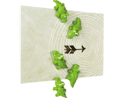 Aimants décoratifs crocodile sur un tableau à motifs de flèches
