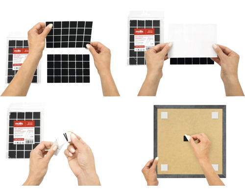 Ruban adhésif de montage de forme carrée pour la fixation d''objets