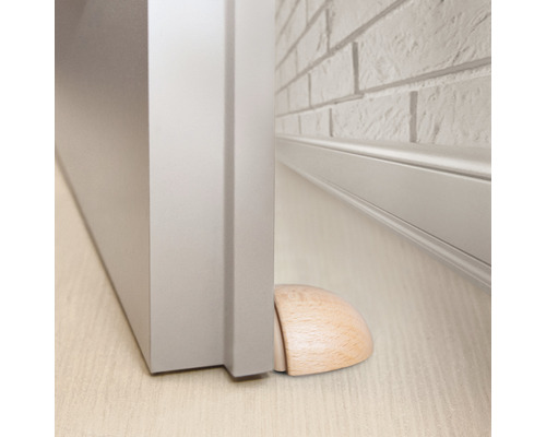 Butoir de porte en bois maintient la porte ouverte