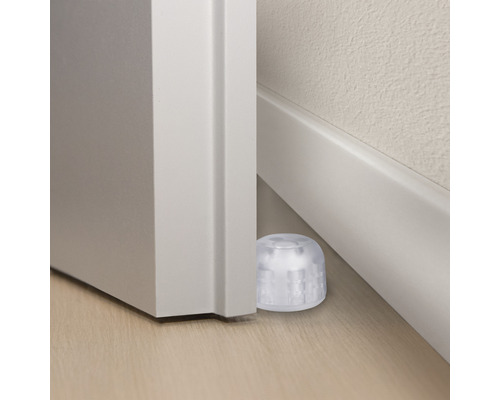 Türstopper aus Kunststoff zwischen Tür und Wand