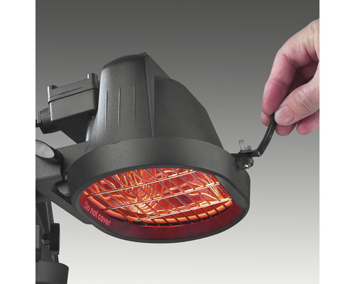 Radiateur infrarouge avec grille de protection et levier de commande