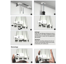 Anleitung zur Montage und Demontage eines Produkts mit Schrauben und Dübeln