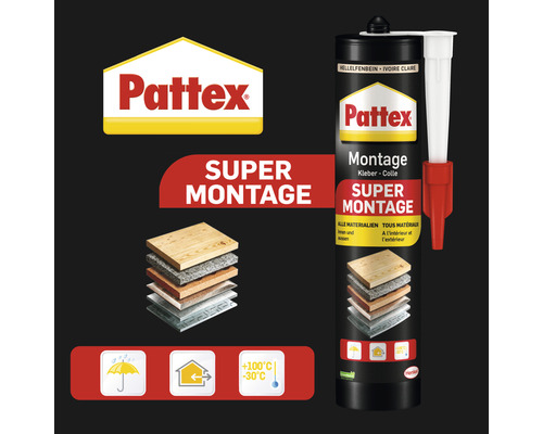 Pattex Montage Super Montage Colle pour l''intérieur et l''extérieur