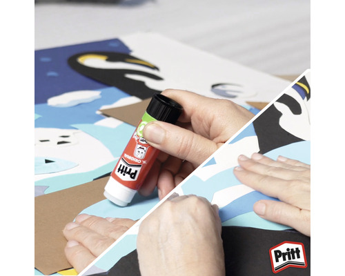 Anwendung von Pritt Klebestift zum Basteln mit Papier