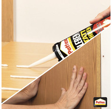 Auftragen von Pattex Montagekleber auf Holz