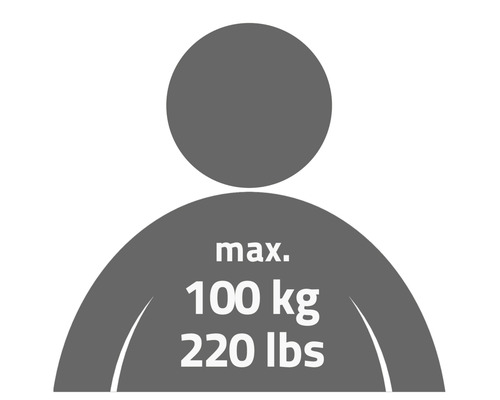 Symbol für maximale Belastbarkeit von 100 Kilogramm