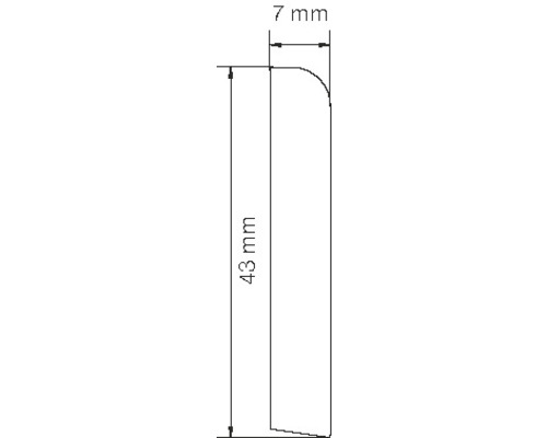 Dessin technique avec les dimensions 43 millimètres et 7 millimètres