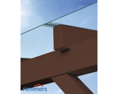 Vue détaillée d''un toit de terrasse avec des éléments en verre et une structure en bois