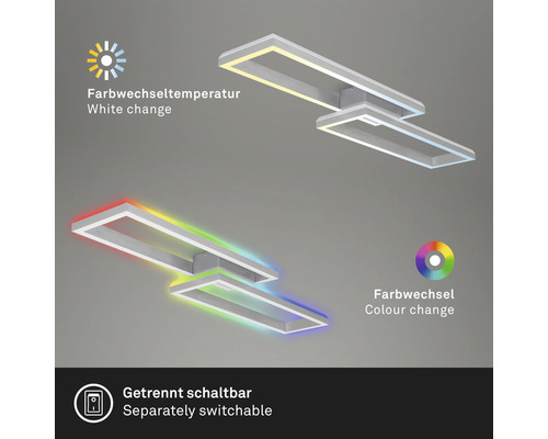 LED Deckenleuchte mit Farbwechsel und separat schaltbaren Elementen